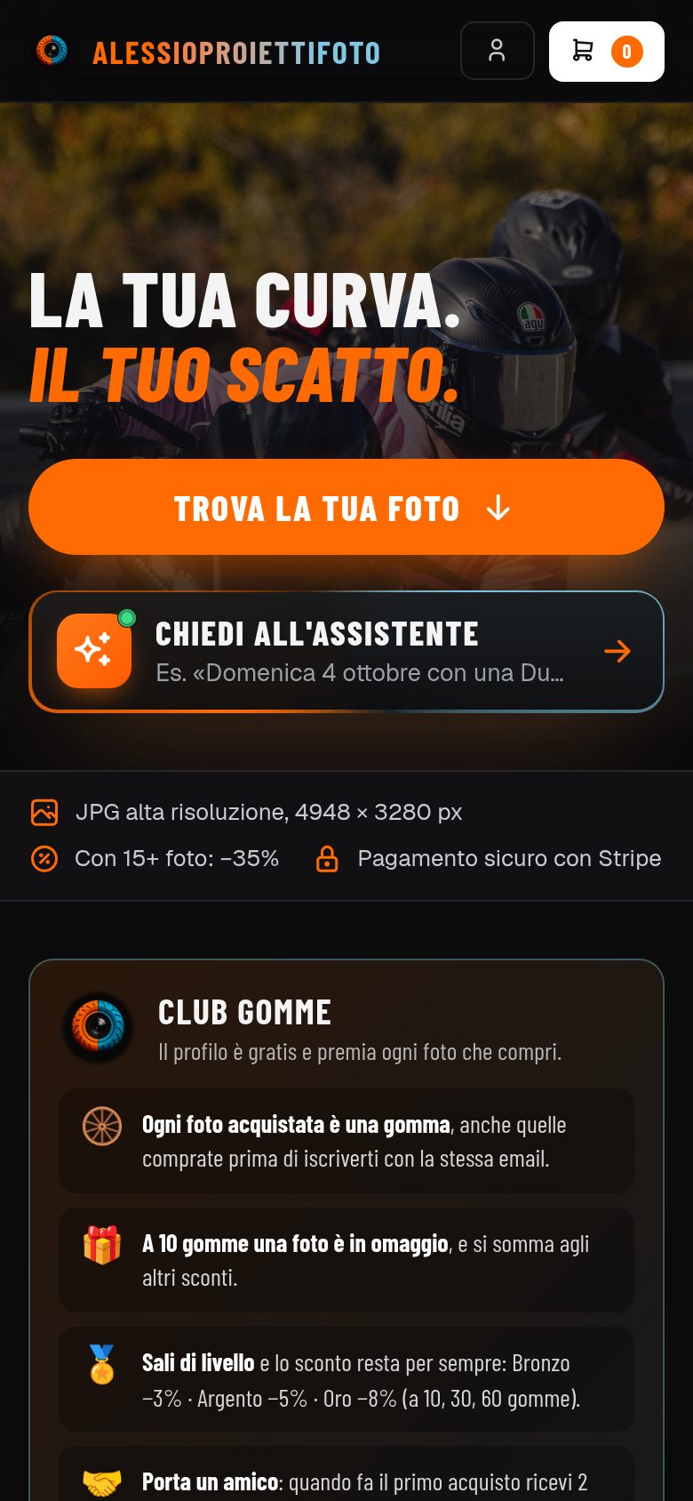 Anteprima del sito Alessio Proietti Foto su telefono