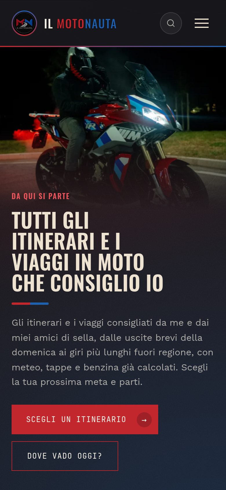 Anteprima del sito Il Motonauta su telefono